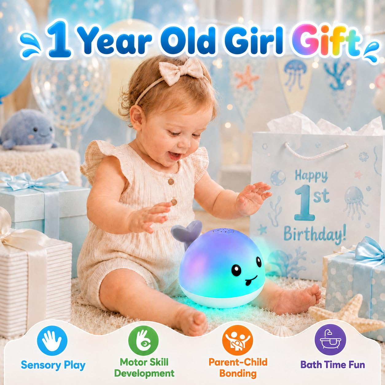 LED WHALE BATH TOY