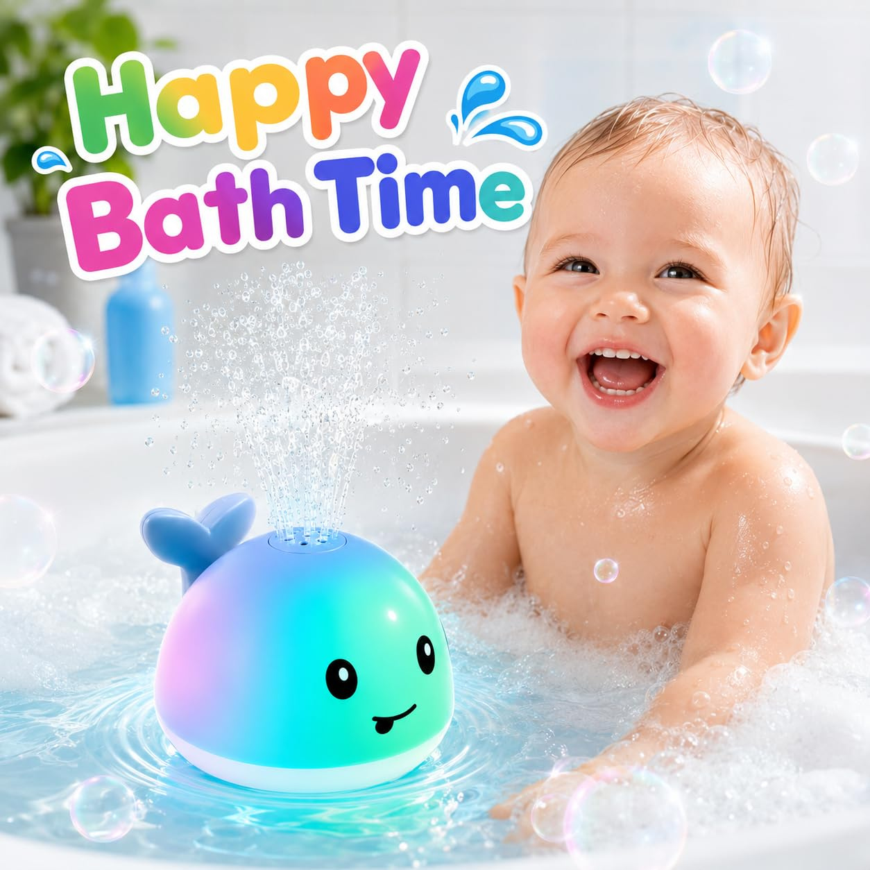 LED WHALE BATH TOY