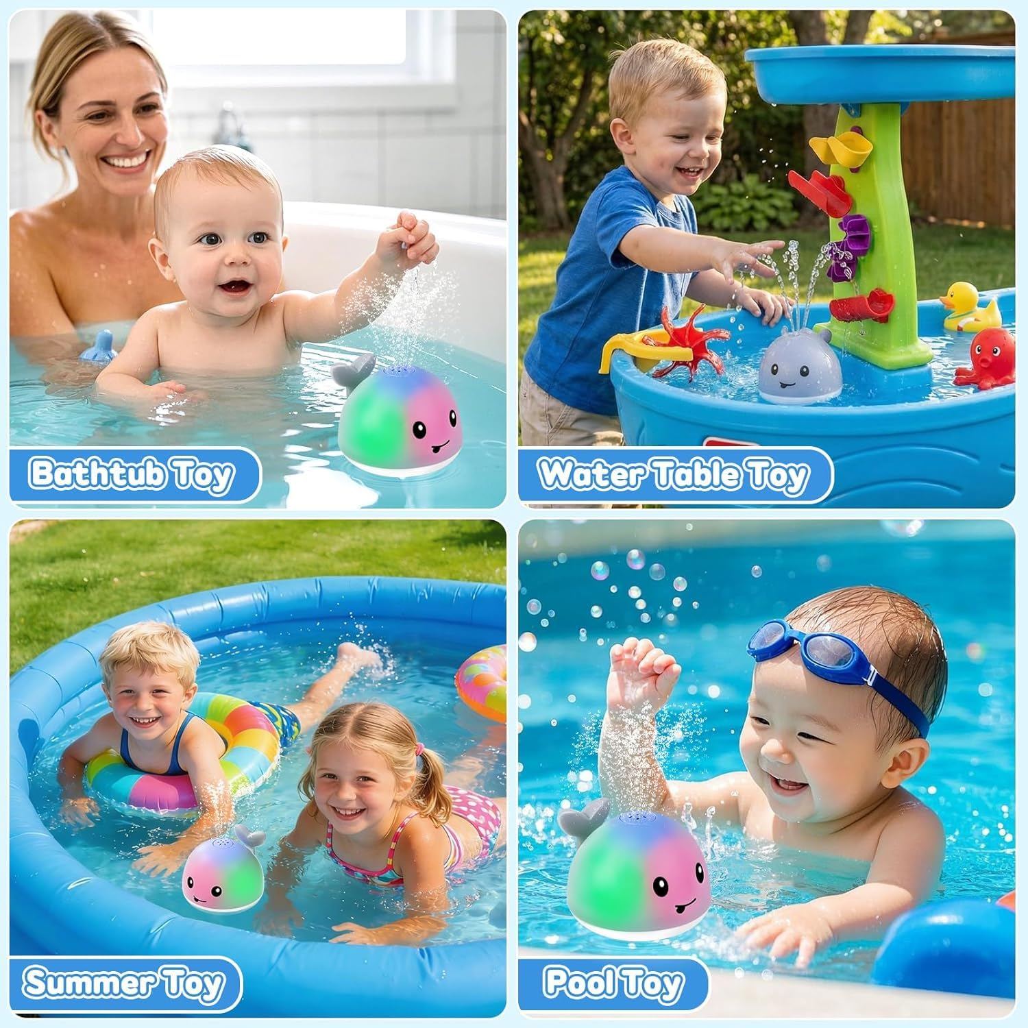 LED WHALE BATH TOY