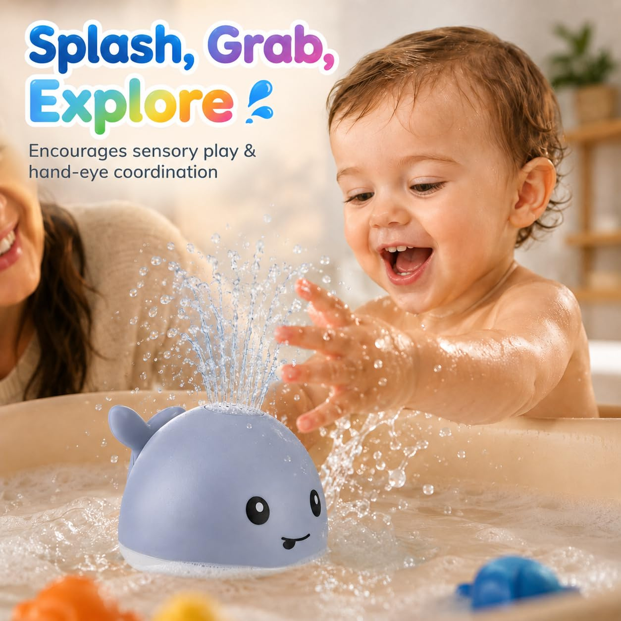 LED WHALE BATH TOY