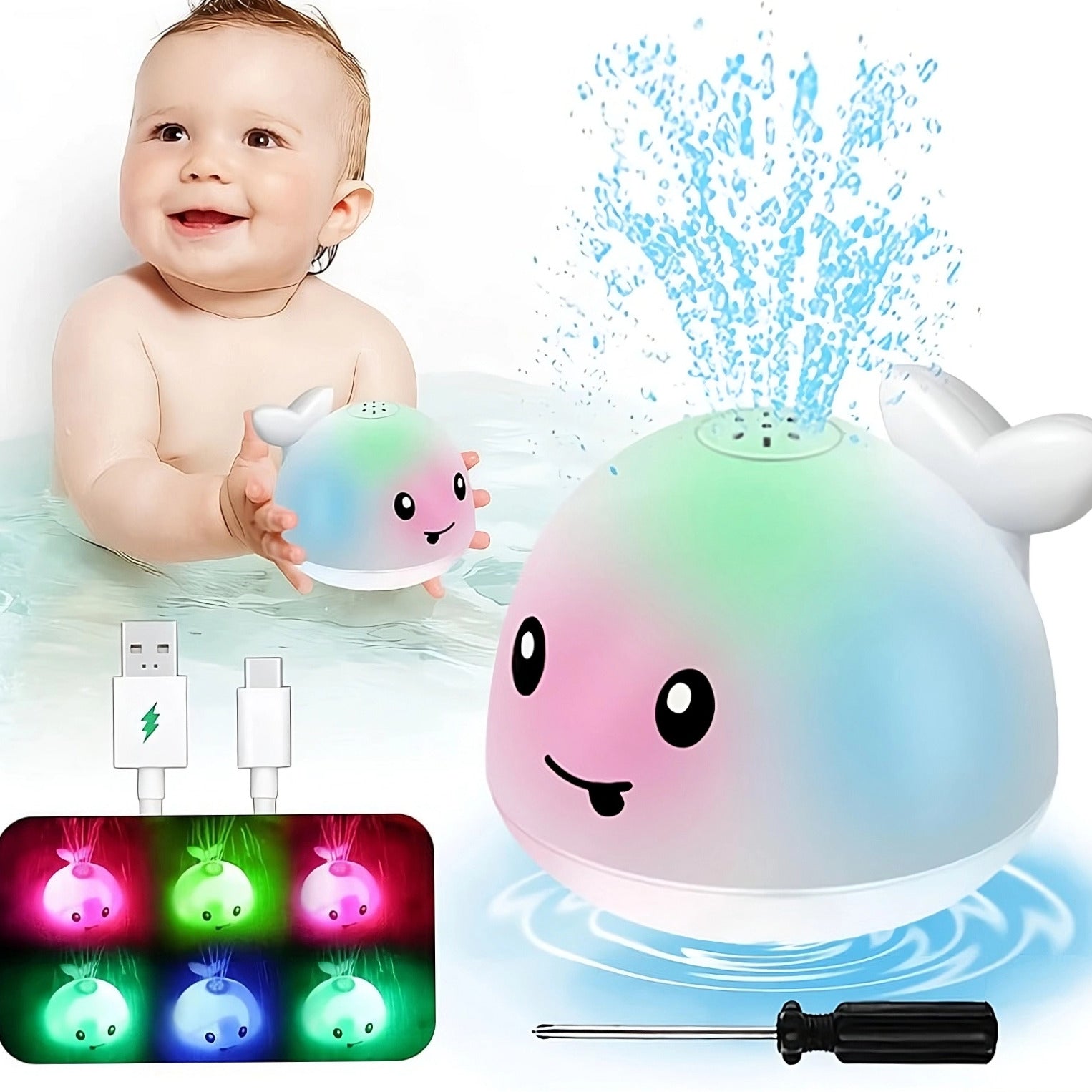 LED Whale Bath Toy